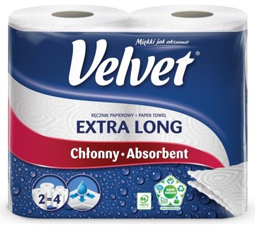 Бумажное полотенце Velvet Extra Long, 2 рулона
