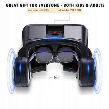 3D-очки VR + наушники + пульт дистанционного управления Bluetooth