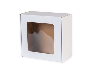 Pudełko FASONOWE Z OKIENKIEM 200x200x100mm BIAŁE