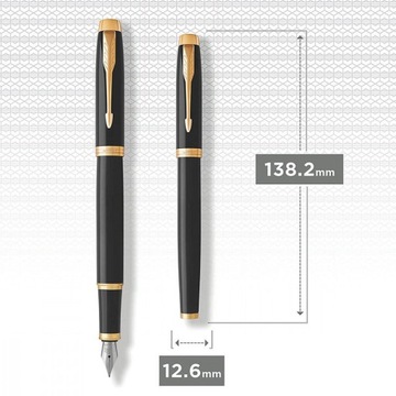 ПЕРЬЕВАЯ РУЧКА PARKER IM, ЧЕРНАЯ С ЗОЛОТОЙ ГРАВИРОВКОЙ, ПОДАРОК ​​УЧИТЕЛЮ