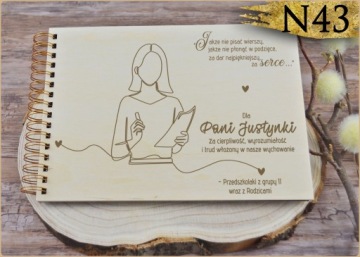 Деревянный альбом на спирали УЧИТЕЛЮ - подарок.