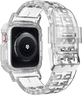 Pasek etui do Apple Watch 41mm 40mm 38mm przezroczysty