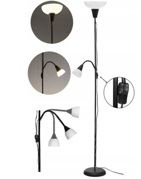 LAMPA STOJĄCA LAMPA PODŁOGOWA DO CZYTANIA CZARNO / BIAŁA - IKEA TAGARP