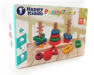 Деревянный пазл Монтессори форм и цветов, сенсорный сортер, кубики