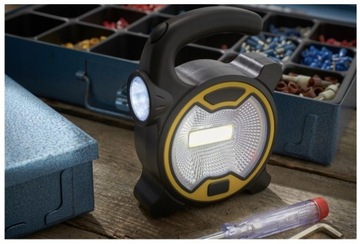 МОЩНЫЙ ФАКЕЛ ДЛЯ МАСТЕРСКОЙ СВЕТОДИОДНАЯ ГАЛОГЕННАЯ ЛАМПА С РУЧКОЙ НА АККУМУЛЯТОРЕ