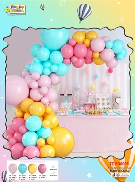 GIRLANDA BALONOWA BALONY URODZINOWE KOLOROWE BALON