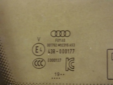 AUDI A3 2020+ 8Y SPORTBACK SKLO (OKNO) TROJŮHELNÁ LEVÝ ZADNÍ 43R-000177 8Y4845299A