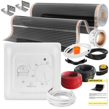 ZESTAW Mission Air Folia Mata Grzewcza PODCZERWIEŃ 100cm I 4m² 160W/m² PTC