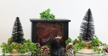 Мини-елка на пеньке со светодиодной подсветкой, 25 зл.