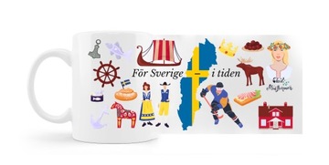 Kubek symbole Szwecji flaga państwa Szwecja