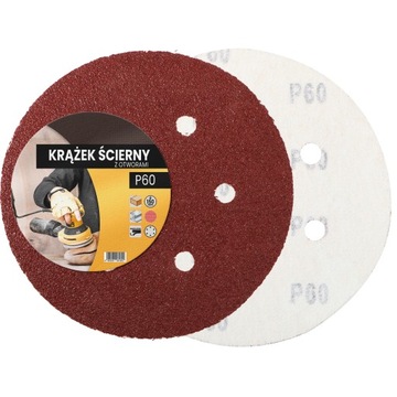 25 дисков для наждачной бумаги с отверстиями на липучке, 150 мм, диски P60, шлифовальный диск