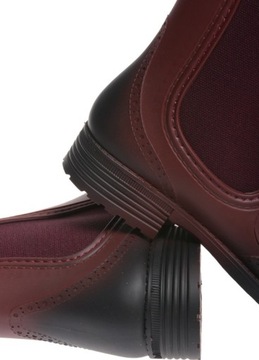 КОРОТКИЕ РЕЗИНОВЫЕ БОТИНКИ ЖЕНСКИЕ, бордовый 38