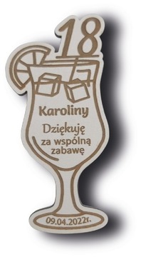 Podziękowane dla gości 18 urodziny drink białe 10