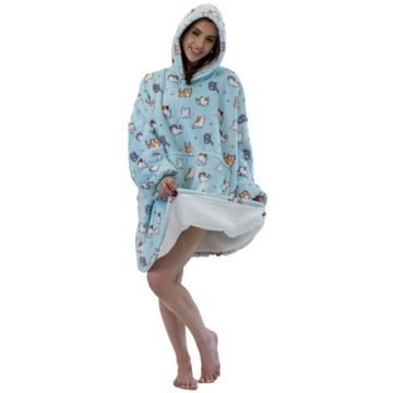 ОДЕЯЛО СВИТШОТ Толстовка с плотным одеялом Oversize на меху XXL Cats Kitts 460 GSM ДО 1,3 кг