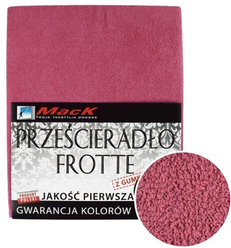 PRZEŚCIERADŁO FROTTE Z GUMKĄ 140X200 ciemny róż