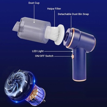 МИНИ ПОРТАТИВНЫЙ АККУМУЛЯТОРНЫЙ РУЧНОЙ АВТОМОБИЛЬНЫЙ ПЫЛЕСОС, СИЛЬНОЕ ВСАСЫВАНИЕ