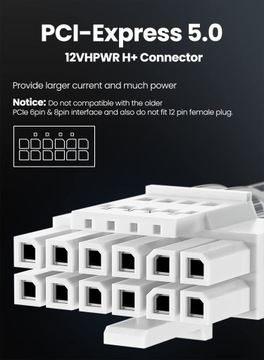 Адаптер питания 12vHPWR NVIDIA RTX 70см 6+2