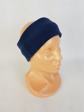 222 Флисовая ПОВЯЗКА НА ГОЛОВЬ, ширина 8 см, ТЕМНО-СИНЯЯ