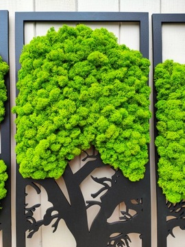 Триптих ДЕРЕВО 90см мох УКРАШЕНИЕ МХОМ семейство мхов