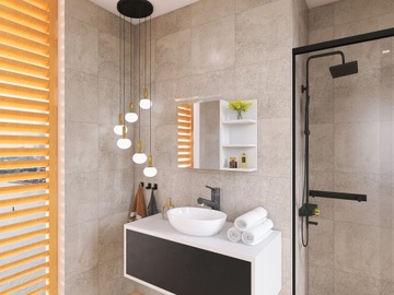 Szafka lustrzana wisząca z oświetleniem LED Szafka łazienkowa z listrem