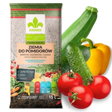 Podłoże BIO Ziemia do wysiewu POMIDORÓW PAPRYKI OGÓRKÓW CUKINII WARZYW 15L