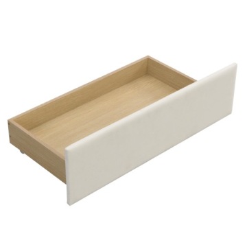 Кровать с мягкой обивкой 90 х 200 см. Каркас детской кровати с 2 ящиками бежевый