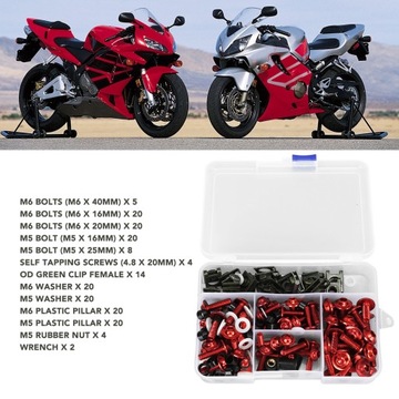 НАБОР ВИНТОВ ДЛЯ ОБТЕКА МОТОЦИКЛА, ЦВЕТНОЙ М5 ЗАМЕНА М6 ДЛЯ NINJA 250 300