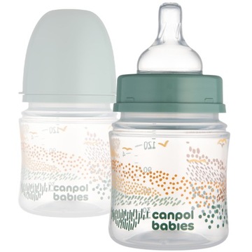 CANPOL BABIES BUTELKA ANTYKOLKOWA EASY START MOUNTAINS 120 ML ZIELONA 0M+