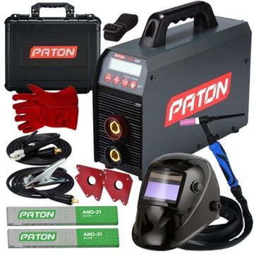 SPAWARKA INWERTOROWA 250A MMA TIG PATON PRO 250 230V IGBT ZESTAW PRZYŁBICA