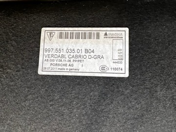 KRYTINA ČALOUNĚNÍ POLIČKY ZADNÍ PORSCHE 911 997
