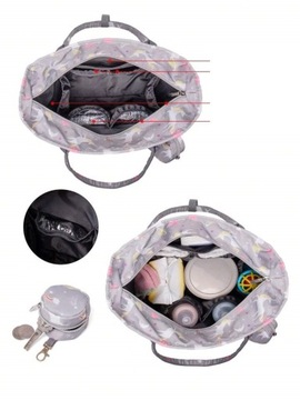 LEQUEEN BAG РЮКЗАК-ОРГАНИЗАТОР ДЛЯ КОЛЯСКИ ДЛЯ МАМА, ПАПА, ПЕГАС ЕДИНОРОГ