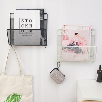 Железная решетка, корзина для газет, держатель настенной полки, черный