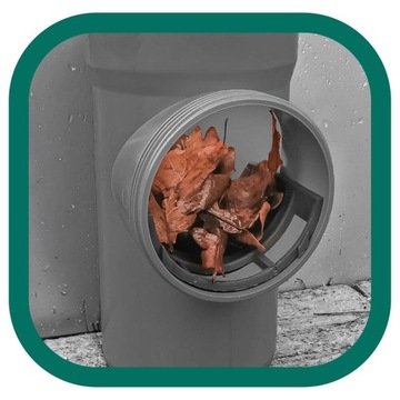 РЕВИЗИЯ ЖЕЛОБА Очиститель водосточной трубы 110 мм Фильтр желоба Серый КРЫШКА