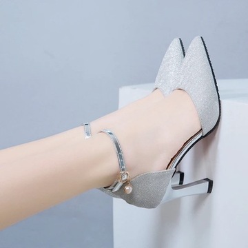 2022 Thick-heeled High-heeled Shoes Female Fairy W