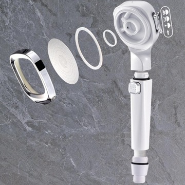 Душевые насадки высокого давления Насадка для душа с фильтром и выключателем белого цвета
