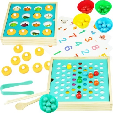 ДЕРЕВЯННЫЙ ПАЗЛ МОЗАИКА ДОСКА 2В1 ШАРИКИ