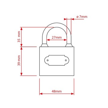 Замок навесной с чугунной дужкой, самоблокирующийся, ключ 48 мм, 3 ключа.
