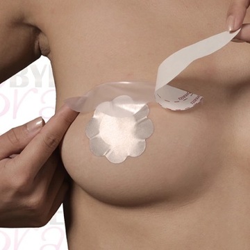 Pásky na poprsie a látkové návleky - Bye Bra Breast Lift & Silk Nipple