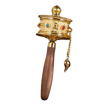 Koło modlitewne Buddysta tybetański, wykonany podręczny ornament religijny