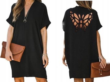 Sukienka do pracy boho przed kolano rozmiar L