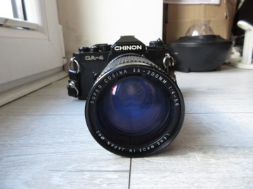 APARAT CHINON CA-4 Z OBIEKTYWEM SUPER COSINA 35-200MM JAPAN UNIKAT REAL FOT