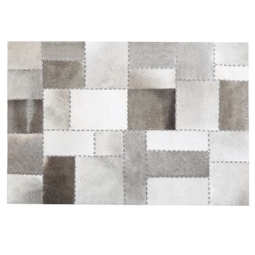 Dywan patchwork skórzany brązowoszary 140 x 200 cm