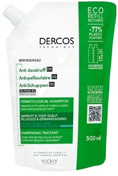VICHY DERCOS Szampon przeciwłupieżowy do włosów tłustych 500 ml REFILL
