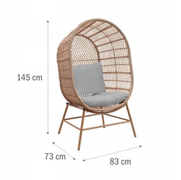 САДОВОЕ КРЕСЛО ДЛЯ БАЛКОНА ТЕРРАСЫ COCOON RATTAN XXL