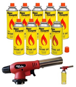 Palnik gazowy na kartusz piezozapalarka 360 ANTI FLARE + gaz 400ml 227g x9