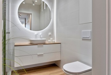 LUSTRO LED 70 cm OKRĄGŁE PODŚWIETLANE LEDOWE KOŁO ŁAZIENKOWE PREMIUM