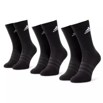 SKARPETKI ADIDAS 3PAK DŁUGIE CZARNE ROZM XS 34-36