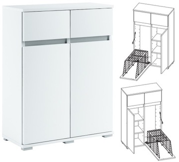 099-011 Szafka Łazienkowa 62/100 + KOSZ - BIAŁY