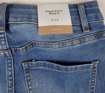 Vila Spodnie jeans ze stretchem zwężane M z defektem