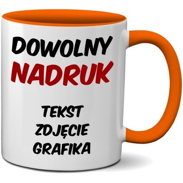 KOLOROWY KUBEK Z NADRUKIEM - POMARAŃCZOWY